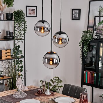 Gastor Lampa wisząca, Kula świetlna Chrom, Przydymiony, 3-punktowe Gastor Lampa wisząca, Kula świetlna Chrom, Przydymiony, 3-punktowe