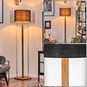 Bassagoda lampa stojąca kolory naturalne, czarny, 1-punktowy