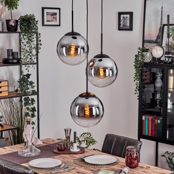 Gastor Lampa wisząca, Kula świetlna Chrom, Przezroczysty, Przydymiony, 3-punktowe