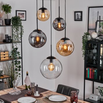 Gastor Lampa wisząca, Kula świetlna 45 cm Czarny, 5-punktowe