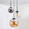 Gastor lampa wisząca, kula świetlna 30 cm bursztynowy, przezroczysty, przydymiony, 3-punktowe