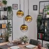 Gastor Lampa wisząca, Kula świetlna 30 cm Złoty, Przezroczysty, 3-punktowe