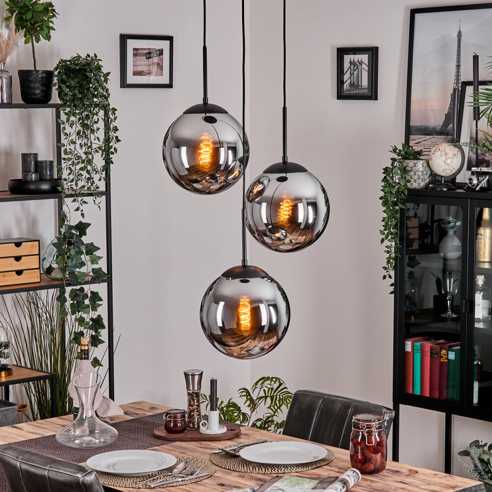 Gastor Lampa wisząca, Kula świetlna 30 cm Chrom, Przydymiony, 3-punktowe main product photo