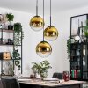 Gastor Lampa wisząca, Kula świetlna 30 cm Złoty, Przezroczysty, 3-punktowe