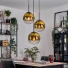 Gastor Lampa wisząca, Kula świetlna 30 cm Złoty, Przezroczysty, 3-punktowe