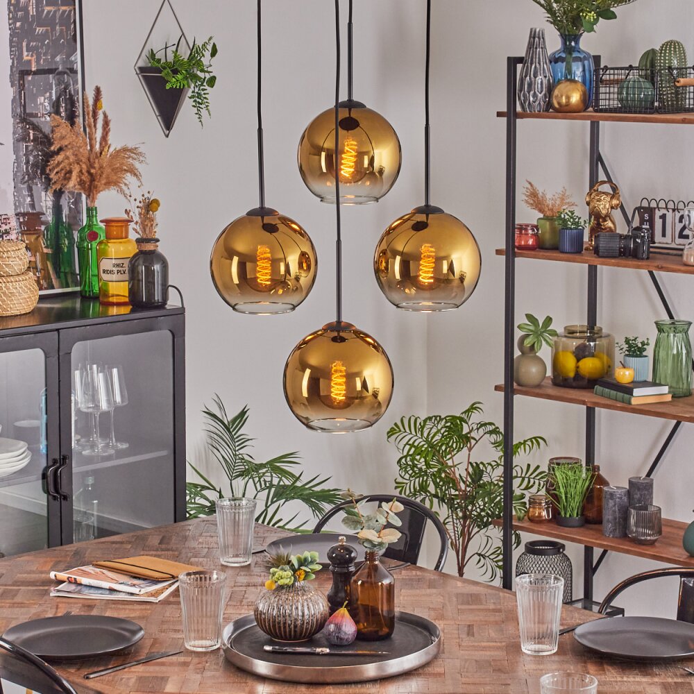 Koyoto Lampa wisząca, Kula świetlna Złoty, Przezroczysty, 4-punktowe main product photo