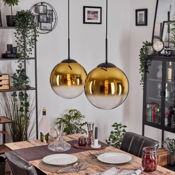 Gastor Lampa wisząca, Kula świetlna, Lampa wisząca Złoty, Przezroczysty, 2-punktowe Gastor Lampa wisząca, Kula świetlna, Lampa wisząca Złoty, Przezroczysty, 2-punktowe