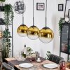 Gastor Lampa wisząca, Kula świetlna, Lampa wisząca Złoty, Przezroczysty, 3-punktowe