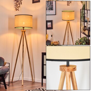 Chellas lampa stojąca kolory naturalne, czarny, 1-punktowy