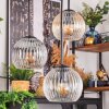 Koyoto lampa wisząca, kula świetlna, lampa wisząca bursztynowy, przezroczysty, przydymiony, 4-punktowe