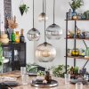 Koyoto Lampa wisząca, Kula świetlna, Lampa wisząca W kolorze bursztynu, Przezroczysty, Przydymiony, 4-punktowe