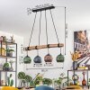 Koyoto lampa wisząca, kula świetlna, lampa wisząca kolory naturalne, czarny, 4-punktowe