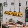Gastor Lampa wisząca, Kula świetlna, Lampa wisząca Złoty, Przezroczysty, 4-punktowe