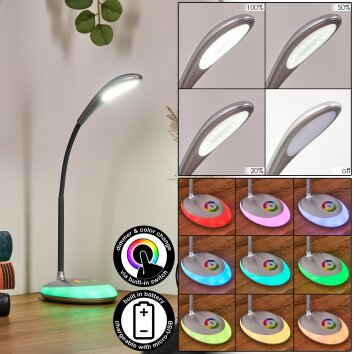 Sneslev lampka biurkowa, lampa stołowa LED srebrny, 1-punktowy, Zmieniacz kolorów