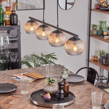 Koyoto Lampa wisząca, Kula świetlna, Lampa wisząca W kolorze bursztynu, Przezroczysty, 4-punktowe