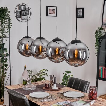 Gastor lampa wisząca, kula świetlna, lampa wisząca chrom, przydymiony, 4-punktowe