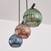 Koyoto Lampa wisząca, Kula świetlna, Lampa wisząca Niebeieski, Zielony, W kolorze miedzi, 3-punktowe