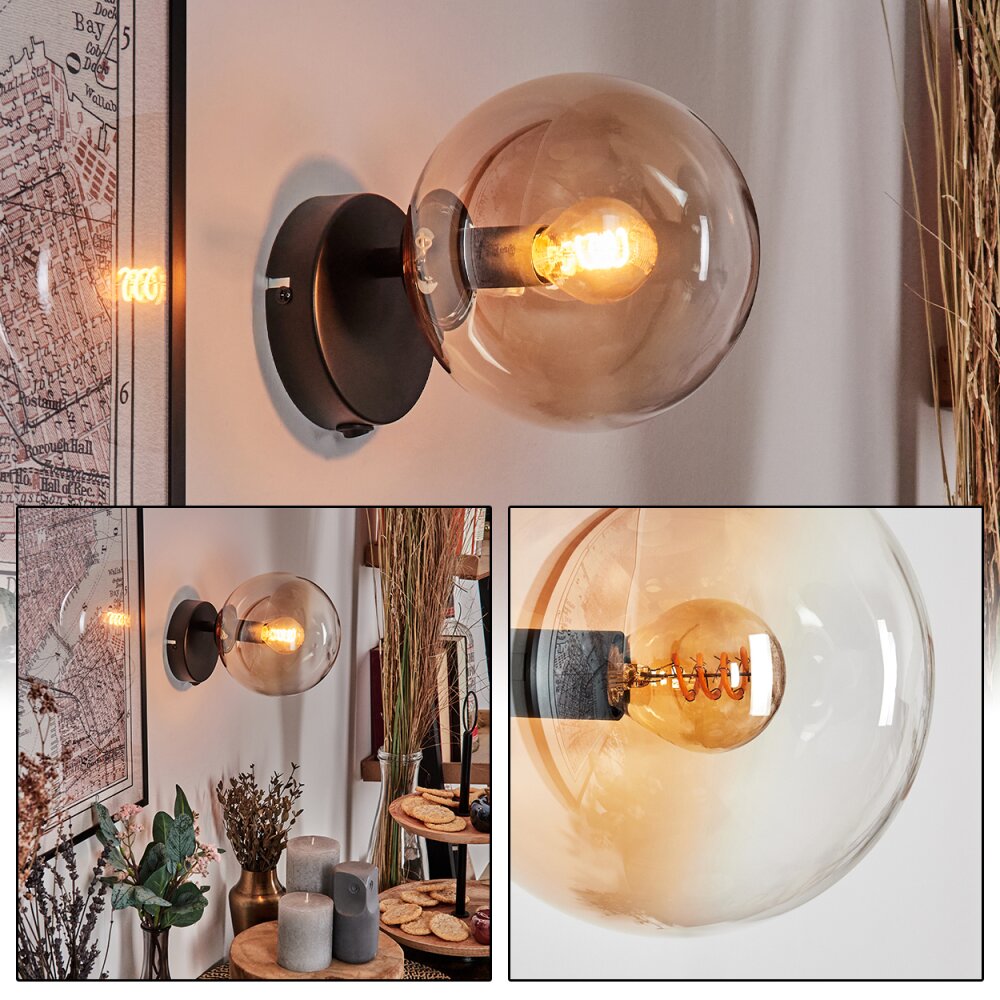 Koyoto Kula świetlna, Lampa ścienna, Spot ścienny W kolorze bursztynu, Przezroczysty, 1-punktowy main product photo