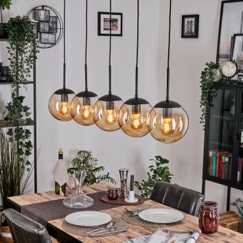 Gastor lampa wisząca, kula świetlna, lampa wisząca bursztynowy, 5-punktowe