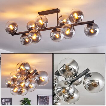 Gastor Lampa sufitowa, Kula świetlna Przezroczysty, Przydymiony, 10-punktowe Gastor Lampa sufitowa, Kula świetlna Przezroczysty, Przydymiony, 10-punktowe