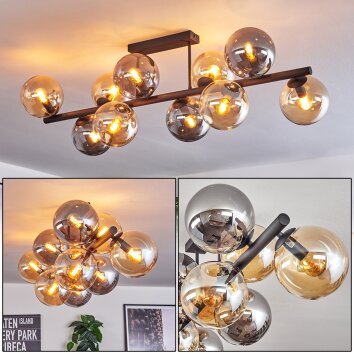 Gastor lampa sufitowa, kula świetlna bursztynowy, przydymiony, 10-punktowe