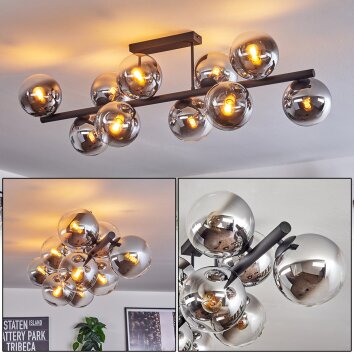 Gastor Lampa sufitowa, Kula świetlna Chrom, Przezroczysty, Przydymiony, 10-punktowe Gastor Lampa sufitowa, Kula świetlna Chrom, Przezroczysty, Przydymiony, 10-punktowe