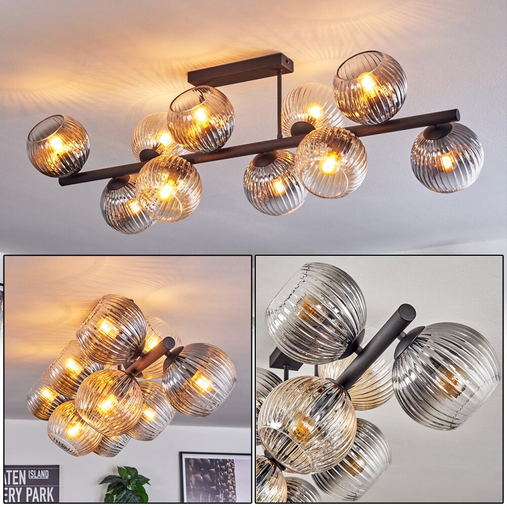 Koyoto Lampa sufitowa, Kula świetlna W kolorze bursztynu, Przezroczysty, Przydymiony, 10-punktowe main product photo
