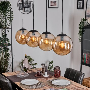 Gastor lampa wisząca, kula świetlna, lampa wisząca bursztynowy, 4-punktowe