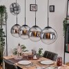 Gastor lampa wisząca, kula świetlna, lampa wisząca chrom, przezroczysty, przydymiony, 4-punktowe