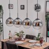 Gastor lampa wisząca, kula świetlna, lampa wisząca chrom, przezroczysty, przydymiony, 4-punktowe