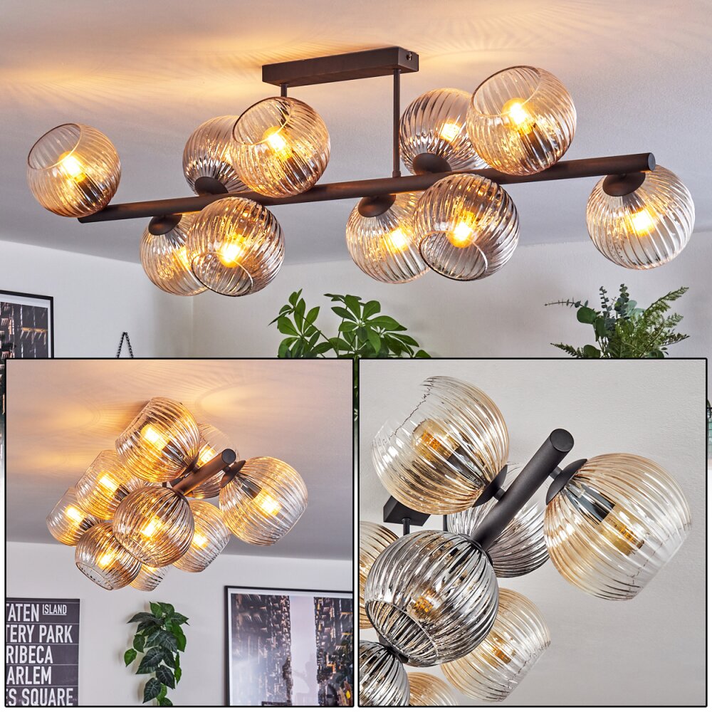 Gastor Lampa sufitowa, Kula świetlna W kolorze bursztynu, Przezroczysty, Przydymiony, 10-punktowe main product photo