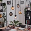 Gastor lampa wisząca, kula świetlna, lampa wisząca bursztynowy, przezroczysty, przydymiony, 5-punktowe