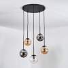 Gastor lampa wisząca, kula świetlna, lampa wisząca bursztynowy, przezroczysty, przydymiony, 5-punktowe