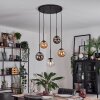 Gastor lampa wisząca, kula świetlna, lampa wisząca bursztynowy, przezroczysty, przydymiony, 5-punktowe