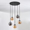 Gastor Lampa wisząca, Kula świetlna, Lampa wisząca W kolorze bursztynu, Przydymiony, 5-punktowe
