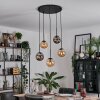 Gastor Lampa wisząca, Kula świetlna, Lampa wisząca W kolorze bursztynu, Przydymiony, 5-punktowe