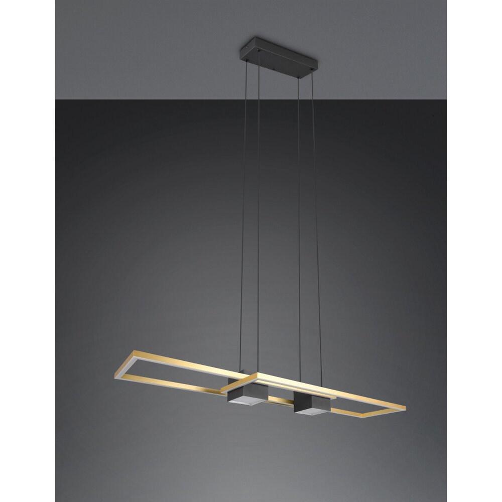 Oświetlenie Trio ALBANY Lampa wisząca LED Czarno-złoty, 1-punktowy, Zdalne sterowanie main product photo