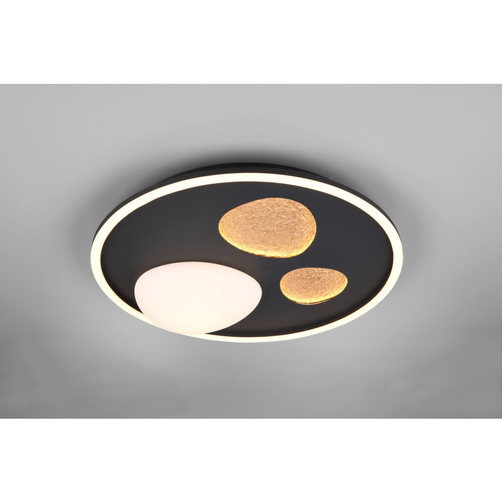Oświetlenie Trio Pebble Lampa sufitowa LED Czarny, 1-punktowy, Zdalne sterowanie main product photo