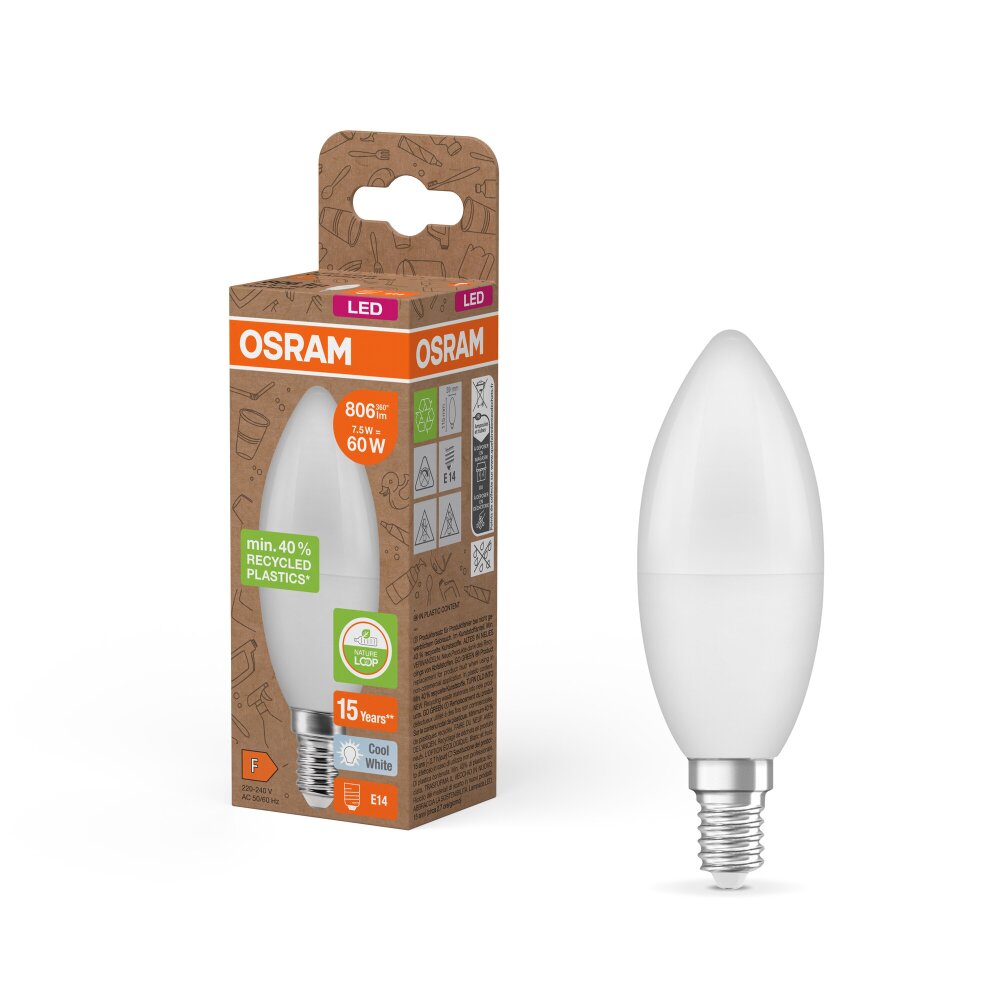 Oświetlenie Osram E14 7.5 Watt neutralny biały 806 Lumen main product photo