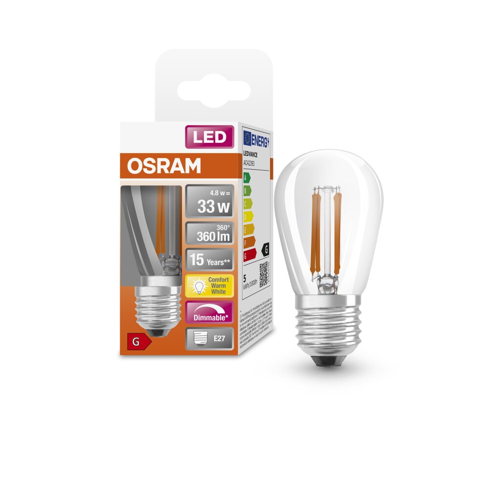 Oświetlenie Osram E27 4.8 Watt ciepły biały przyciemnione 360 Lumen main product photo