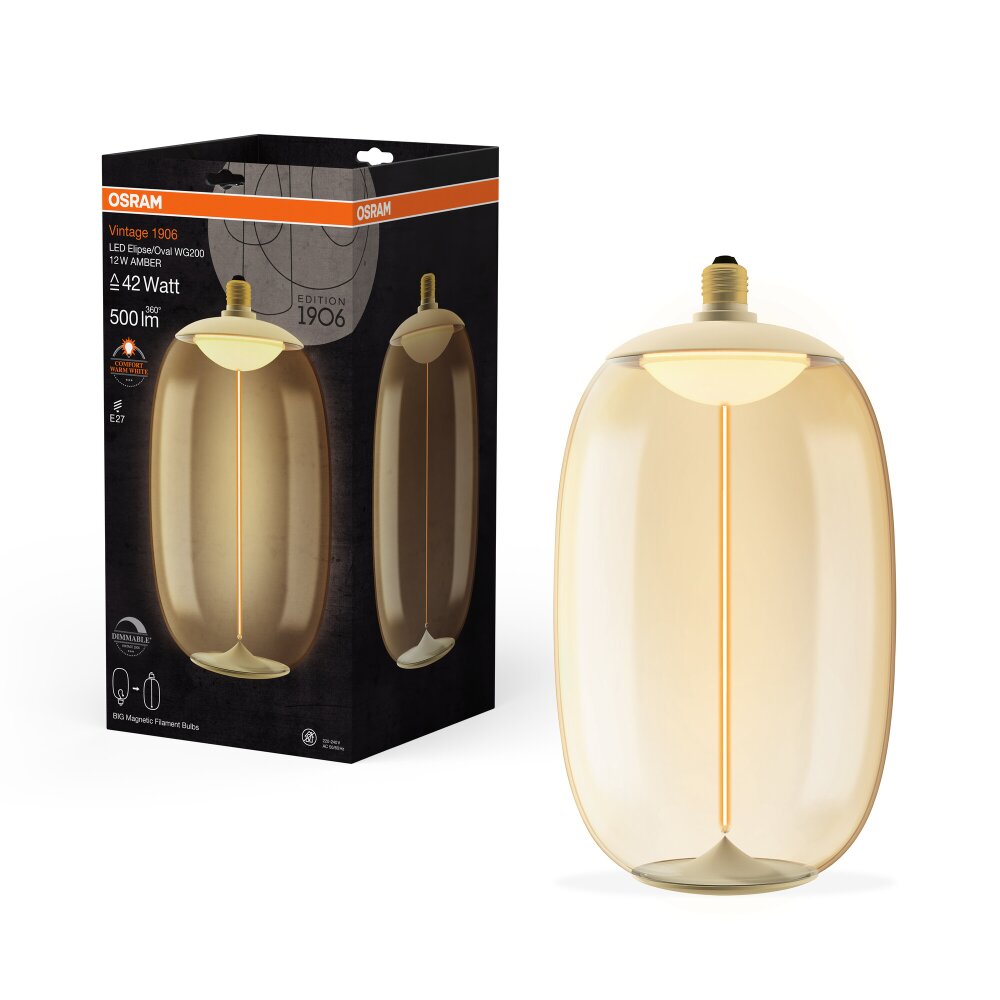 Oświetlenie Osram E27 12 Watt ciepły biały przyciemnione 500 Lumen main product photo