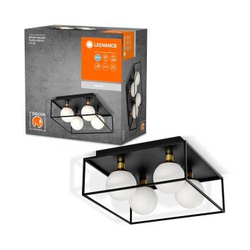 Oświetlenie Ledvance DECOR lampa ścienno-sufitowa czarny, 4-punktowe