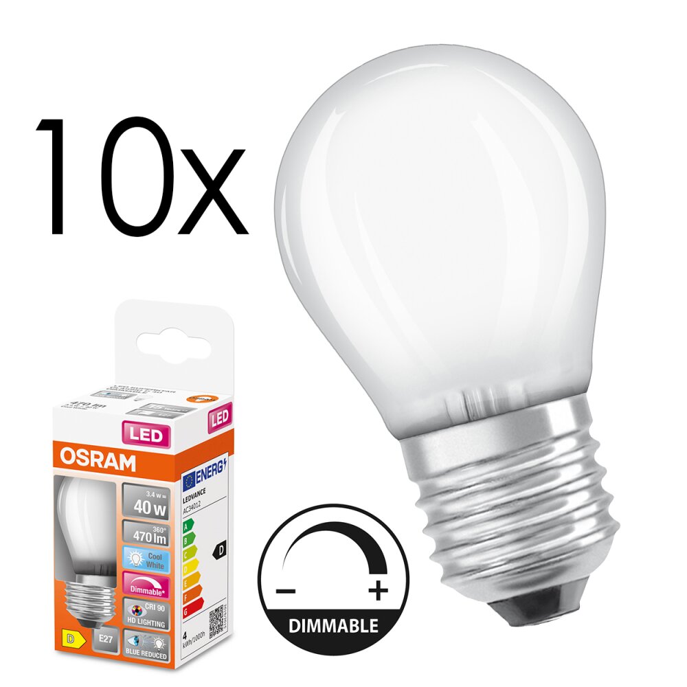E27 LED 3.4 Watt neutralny biały przyciemnione 470 Lumen main product photo