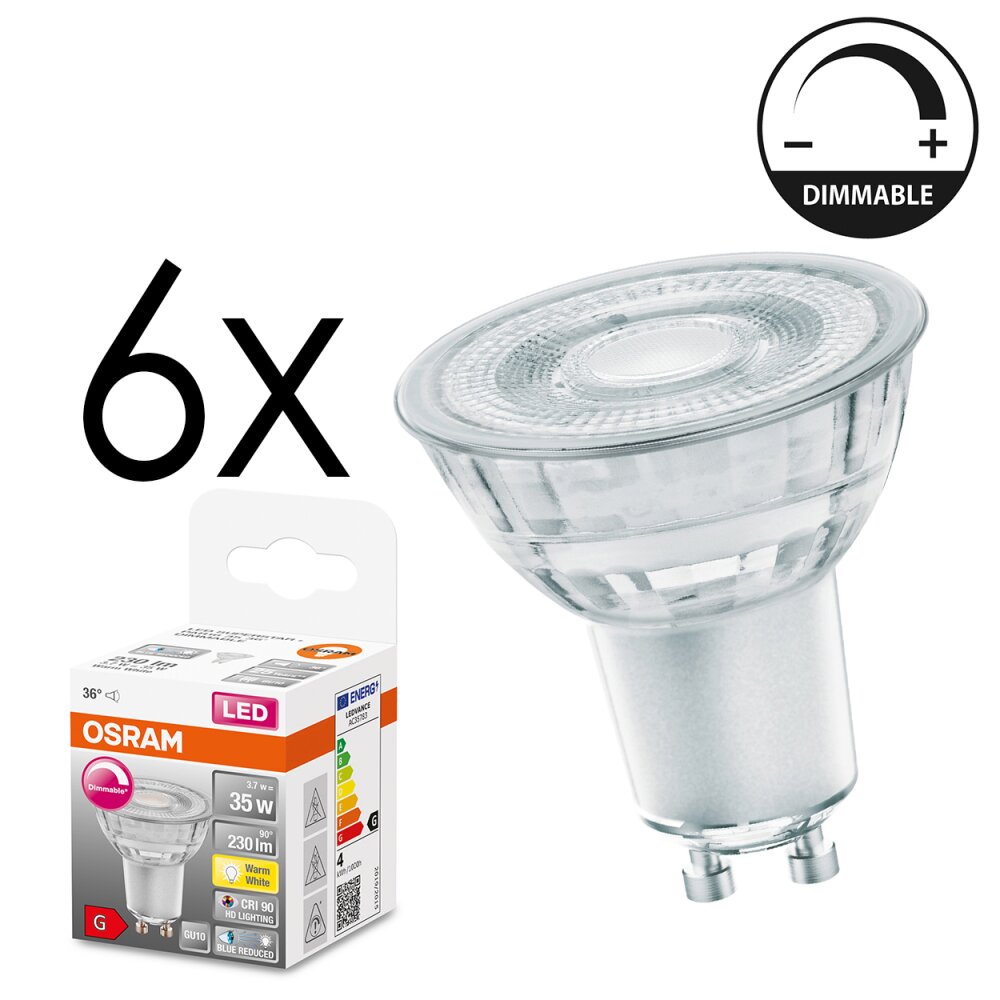 GU10 LED 3.7 Watt ciepły biały przyciemnione 230 Lumen main product photo