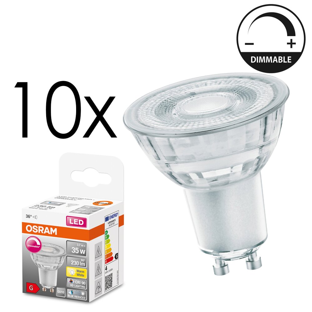GU10 LED 3.7 Watt ciepły biały przyciemnione 230 Lumen main product photo