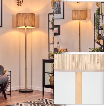 Bongal lampa stojąca kolory naturalne, czarny, 1-punktowy