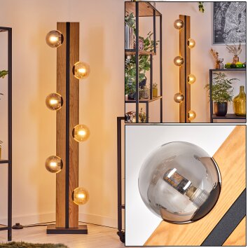 Chehalis kula świetlna, lampa stojąca kolory naturalne, czarny, 6-punktowe