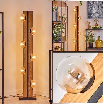 Chehalis kula świetlna, lampa stojąca kolory naturalne, czarny, 6-punktowe