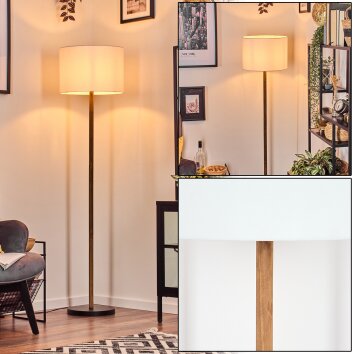 Bassagoda lampa stojąca kolory naturalne, czarny, 1-punktowy