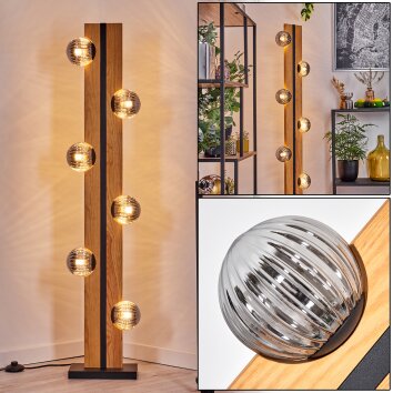 Chehalis kula świetlna, lampa stojąca kolory naturalne, czarny, 6-punktowe